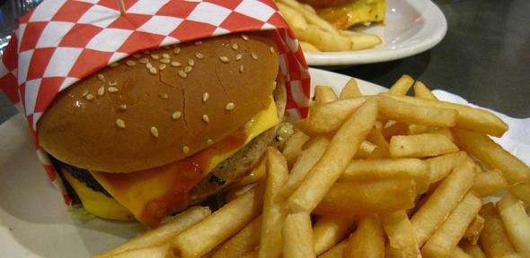 Burger and fries