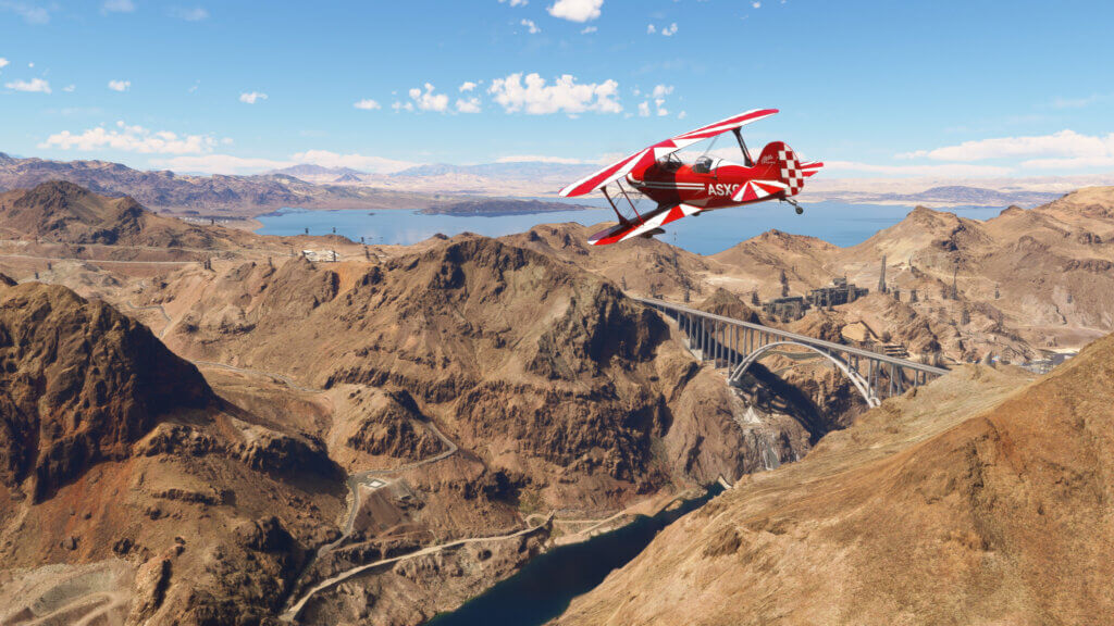 Las Vegas flyinng over the hoover dam