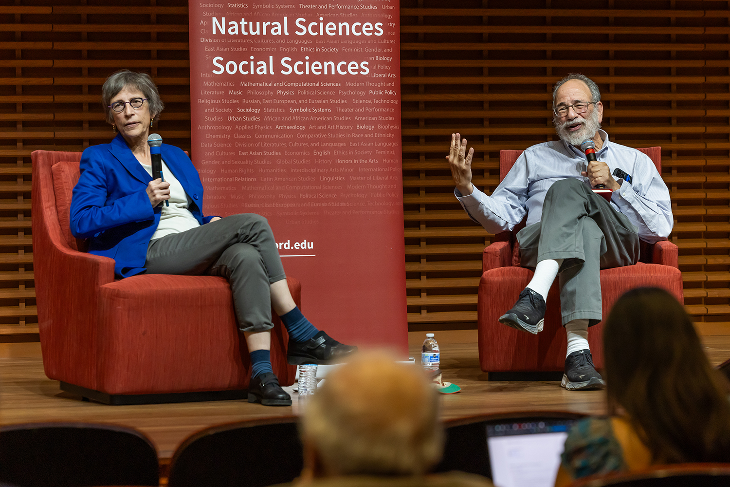 Pictured are Debra Satz and Alvin Roth.