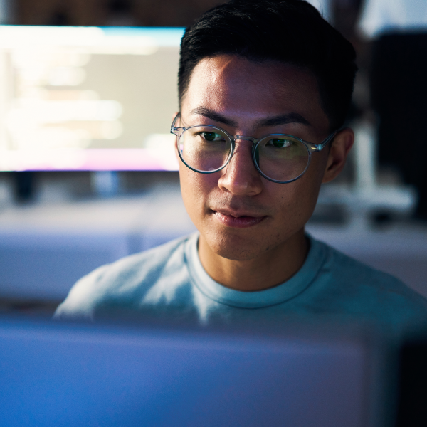 developer sitting at a computer